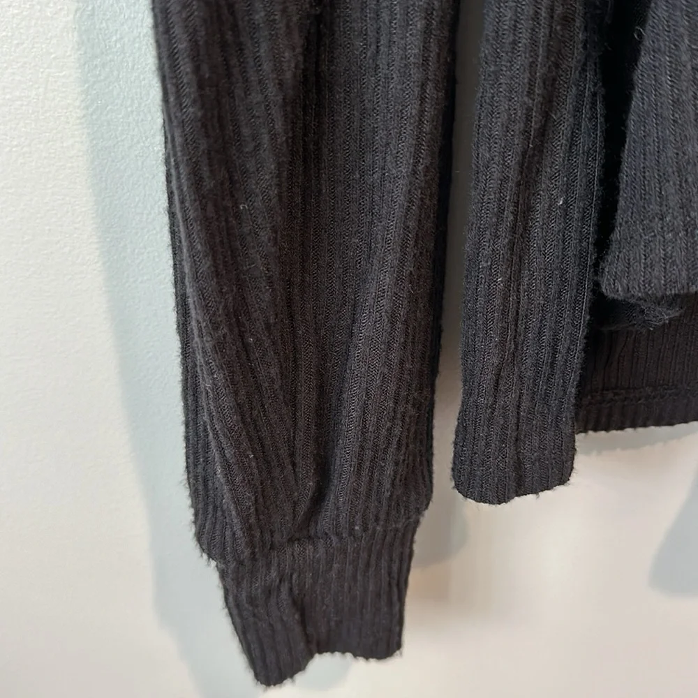 NWT PST by Project Social T Wren Small Rib Knit Soft Hoodie Top Blac Women's L - Picture 4 of 8